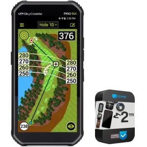 SkyCaddie Pro 5X Tourbook Handheld GPS Rangefinder (2024)   1 Year Protection Pack