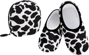 Snoozies Skinnies Womens Slipper Socks - Non-Slip Slippers with a Lightweight Sherpa Lining - Travel Slippers with Storage Pouch