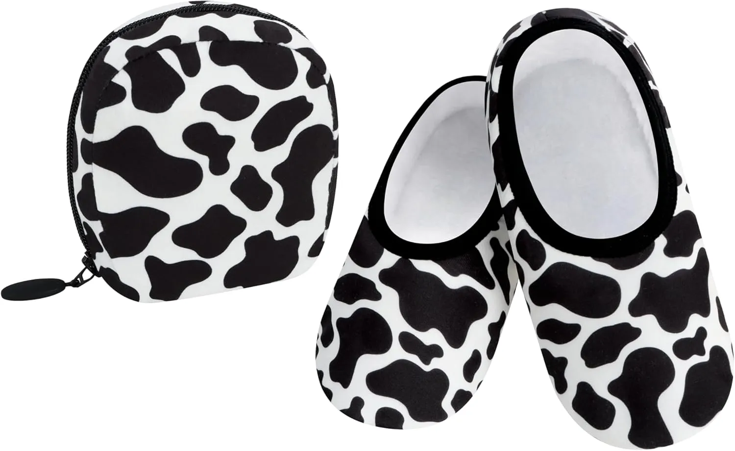Snoozies Skinnies Womens Slipper Socks - Non-Slip Slippers with a Lightweight Sherpa Lining - Travel Slippers with Storage Pouch