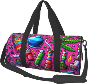 Sports Duffel Bag Weed-Pot-Cannabis Foldable Travel Tote Bag Weekender Sleepover Carry On Bag