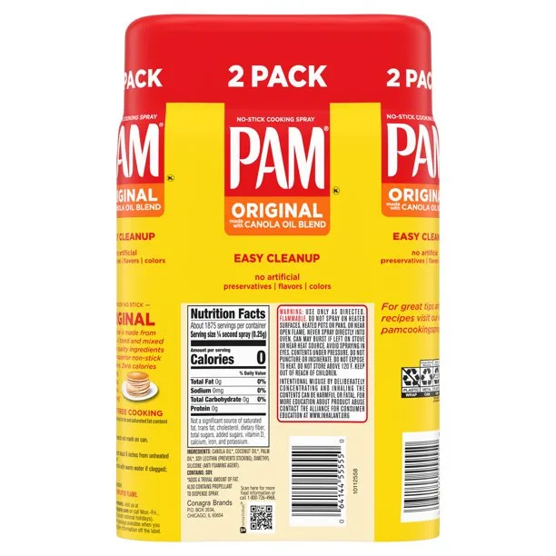 Spray, oz Original (2 Canola Affordable luxury Nonstick Pack) Cooking Baking Cooking PAM Helpful Spray, & Oil 10