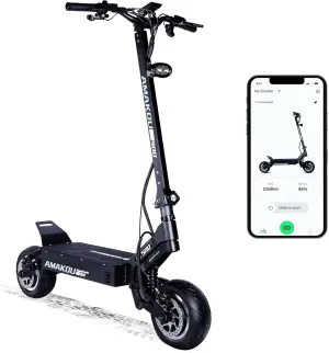ST500 70 MPH Off-Road Electric Scooter, Dual 5000W Motors (Total 10,000W), 75-Mile Range (72V 40Ah), Dual-Piston Hydraulic Brakes, 11-Inch Pneumatic Tires, 440 lbs Capacity, UL 2272 Certified