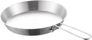 Stainless Steel Camping Fry Pan Nonstick Skillet Foldable Handle Portable Multipurpose Heat Resistant Small Pot Pancake Maker, 20cm