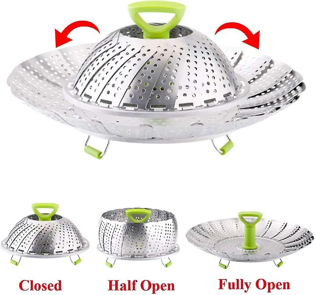 Stainless Steel Folding Steamer Basket Insert For Veggie Fish Seafood Cooking
