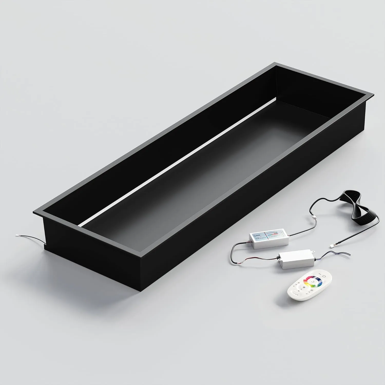 Stainless Steel Shower Niche 36" X 12" with RGB LED Light, Recessed Niche for Bathroom Storage, Matte Black