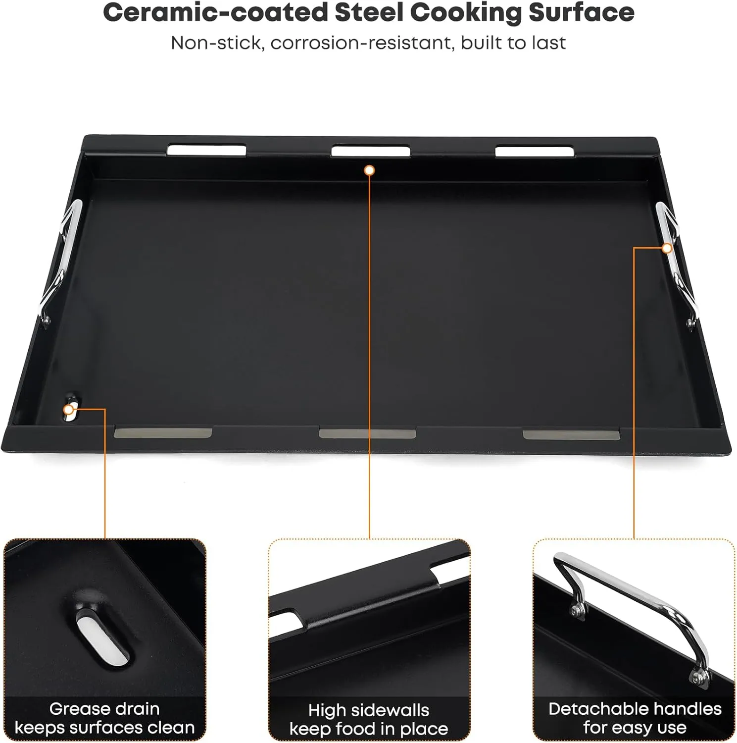 Stanbroil Nonstick Griddle Insert for Weber Spirit 300, Spirit 400 Series, Full Size Flat Top Griddle for Weber Spirit 310 315 320 330 335 425 435, Rust-Resistant