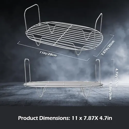Steam and Roast Rack Compatible with Ninja Foodi Possible Cooker Pro 8.5 Qt - Custom Fit MC1000, MC1001, MC1010 Series Ninja Slow Cooker Crockpot - Chrome Coated Multicooker Accessories