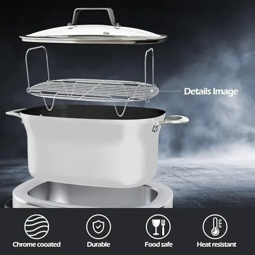 Steam and Roast Rack Compatible with Ninja Foodi Possible Cooker Pro 8.5 Qt - Custom Fit MC1000, MC1001, MC1010 Series Ninja Slow Cooker Crockpot - Chrome Coated Multicooker Accessories