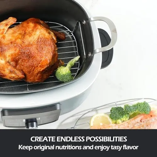 Steam and Roast Rack Compatible with Ninja Foodi Possible Cooker Pro 8.5 Qt - Custom Fit MC1000, MC1001, MC1010 Series Ninja Slow Cooker Crockpot - Chrome Coated Multicooker Accessories