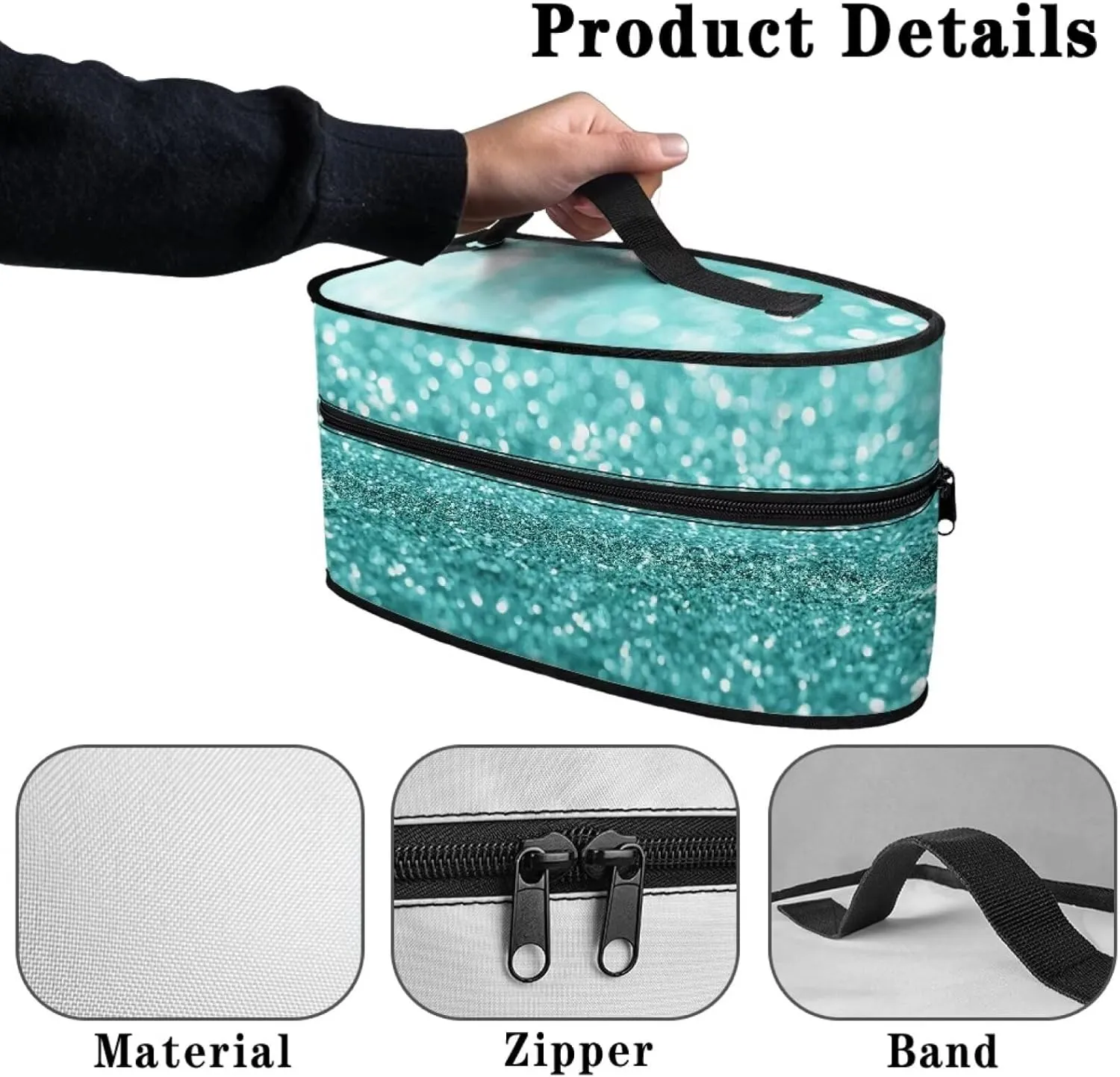 Steam Iron Storage Bag with Zipper Handle Foldable Portable Iron Storage Case Protective Carrying Bag Universal for Most Iron, Starlight