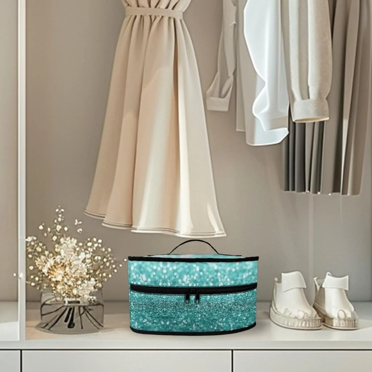 Steam Iron Storage Bag with Zipper Handle Foldable Portable Iron Storage Case Protective Carrying Bag Universal for Most Iron, Starlight