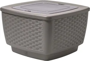 Step2 Just Chillin Patio Table & Ice Bin, Outdoor Waterproof Patio Furniture, Doubles as Cooler, Level Tabletop, Made of Durable Plastic, Gray