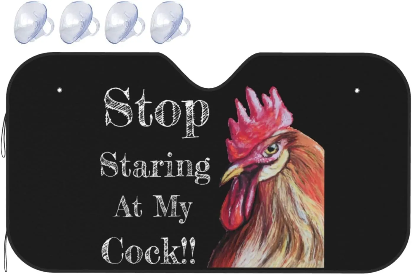Stop Staring at My Cock Car Windshield Sunshade Foldable Size S/M Universal Fit Funny Car Windshield Sun Shade Cover Aluminum Foil Material Uv Protection Front Window Sun Protector Small