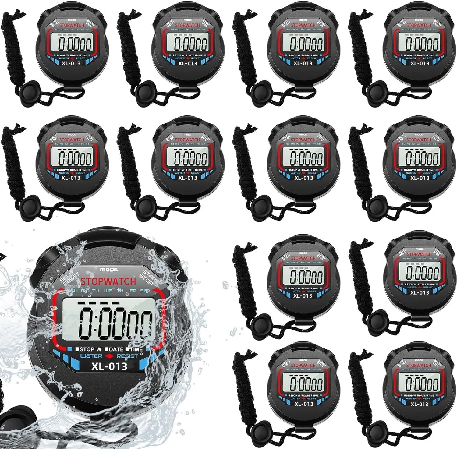 Stopwatch Digital Stopwatch,Sport Stop Watch,Large Display Stopwatch,Stopwatch Digital Handheld Multi-Function Professional Electronic Chronograph Sports Stopwatch Timer Stop Watch (2) (10)