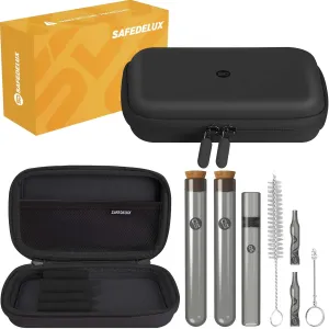 Storage Bag Set with Waterproof Airtight Zippers, Carbon Lining Storage Bag Durable Organizer Case Set Great for Travel (Black)