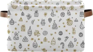 Storage Basket Christmas Candy Tree Line Canvas Collapsible Box Organizer Bin with Handles