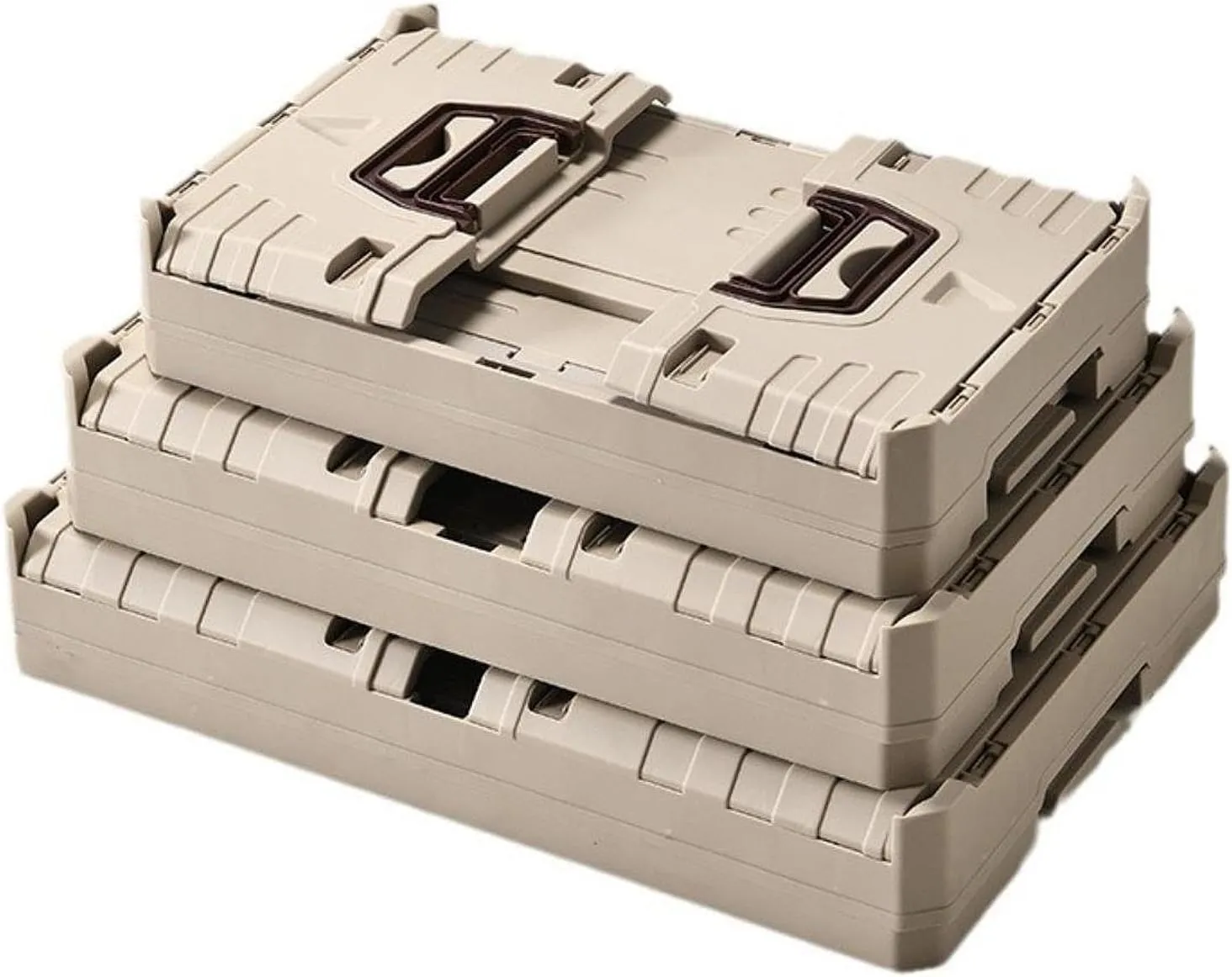Storage Bin, Camping Storage Box with Handle, Folding Storage Box for Fishing, Medium Single Layer