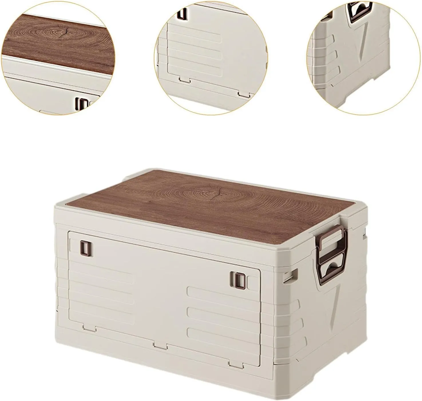 Storage Bin, Camping Storage Box with Handle, Folding Storage Box for Fishing, Medium Single Layer