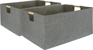 Storage Bin for Shelves Rectangle Closet Baskets Foldable Box with Handles, Gray Storage Bins, Storage Boxes for Home Office Car Dormroom