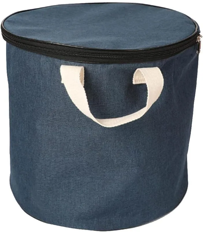 Storage Organizer Baskets and Play Mat, Outdoor Quick Storage Bag, Bag with Zipper, Organizer, Quick Collapsible Canvas Bin-Blue-Zipper