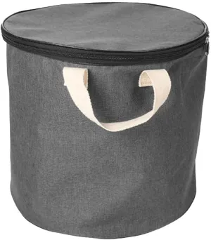 Storage Organizer Baskets and Play Mat, Outdoor Quick Storage Bag, Bag with Zipper, Organizer, Quick Collapsible Canvas Bin-Light Grey-Zipper