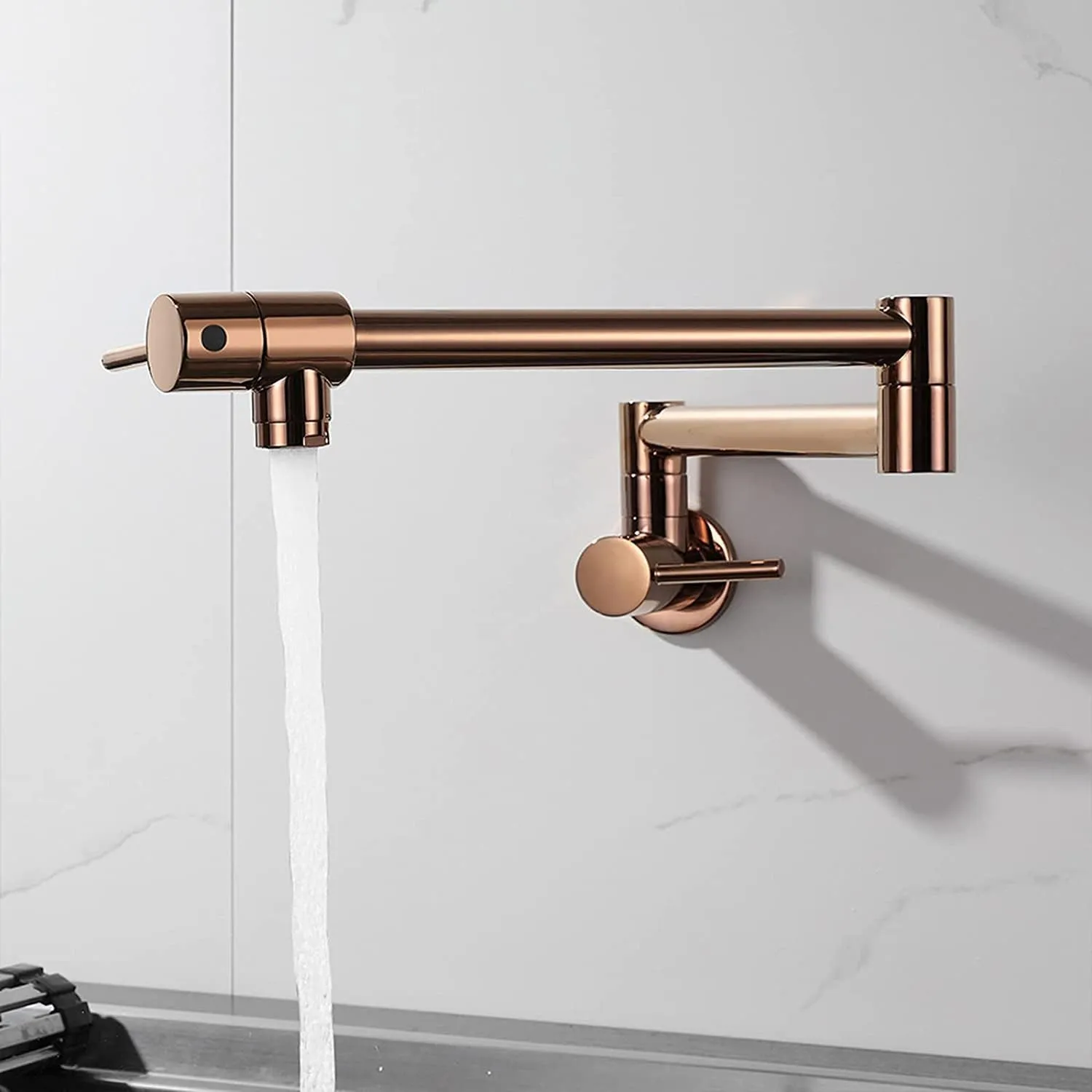 Stretchable Handle Dual Practical Worldwide availability (Rose Kitchen Filler Faucet Pot Gold - Finish) Tap Wall-Mounted SS304