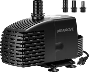 Submersible Water Pump, 880 GPH Water Pump with Sponge Filter, 10 ft High Lift, 3 Outlet Adapters For Aquarium, Pond, Fountain, Hydroponics