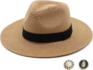 Sun Hat for Women Straw Hat Wide Brim Panama Hat Beach Hat for Men Fedora Hat for Women