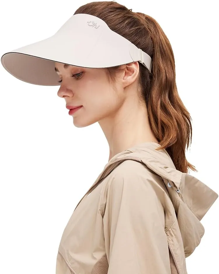 Sun Visors for Women Wide Brim Summer UV Protection Foldable Sun Hat UPF 50  Beach Cap SNH5M133T