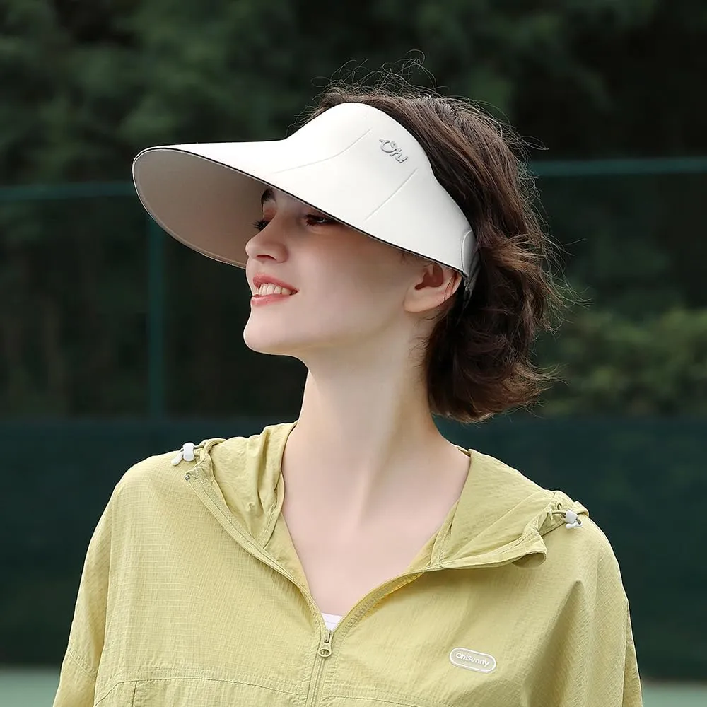 Sun Visors for Women Wide Brim Summer UV Protection Foldable Sun Hat UPF 50  Beach Cap SNH5M133T