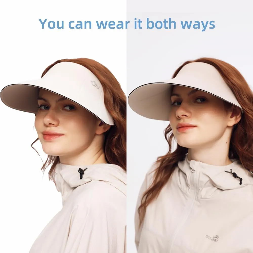 Sun Visors for Women Wide Brim Summer UV Protection Foldable Sun Hat UPF 50  Beach Cap SNH5M133T