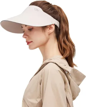 Sun Visors for Women Wide Brim Summer UV Protection Foldable Sun Hat UPF 50  Beach Cap SNH5M133T