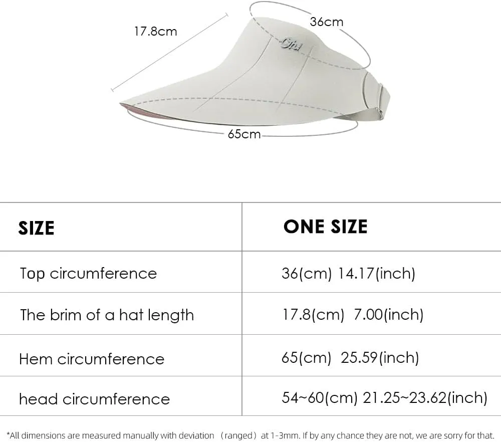 Sun Visors for Women Wide Brim Summer UV Protection Foldable Sun Hat UPF 50  Beach Cap SNH5M133T