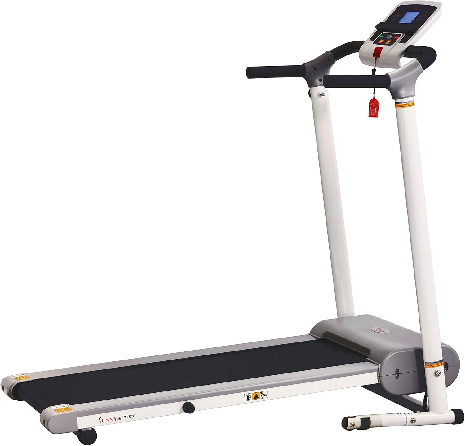 Sunny Health & Fitness Compact Foldable Treadmill - Easy Assembly, Quiet Operation, LCD Performance Monitor, Device Holder - Running & Walking Exercise, Optional Free SunnyFit App Bluetooth Connection