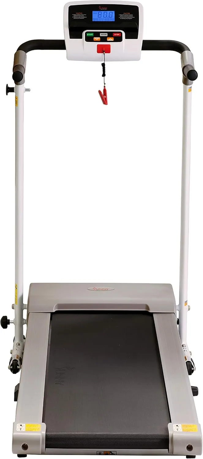 Sunny Health & Fitness Compact Foldable Treadmill - Easy Assembly, Quiet Operation, LCD Performance Monitor, Device Holder - Running & Walking Exercise, Optional Free SunnyFit App Bluetooth Connection