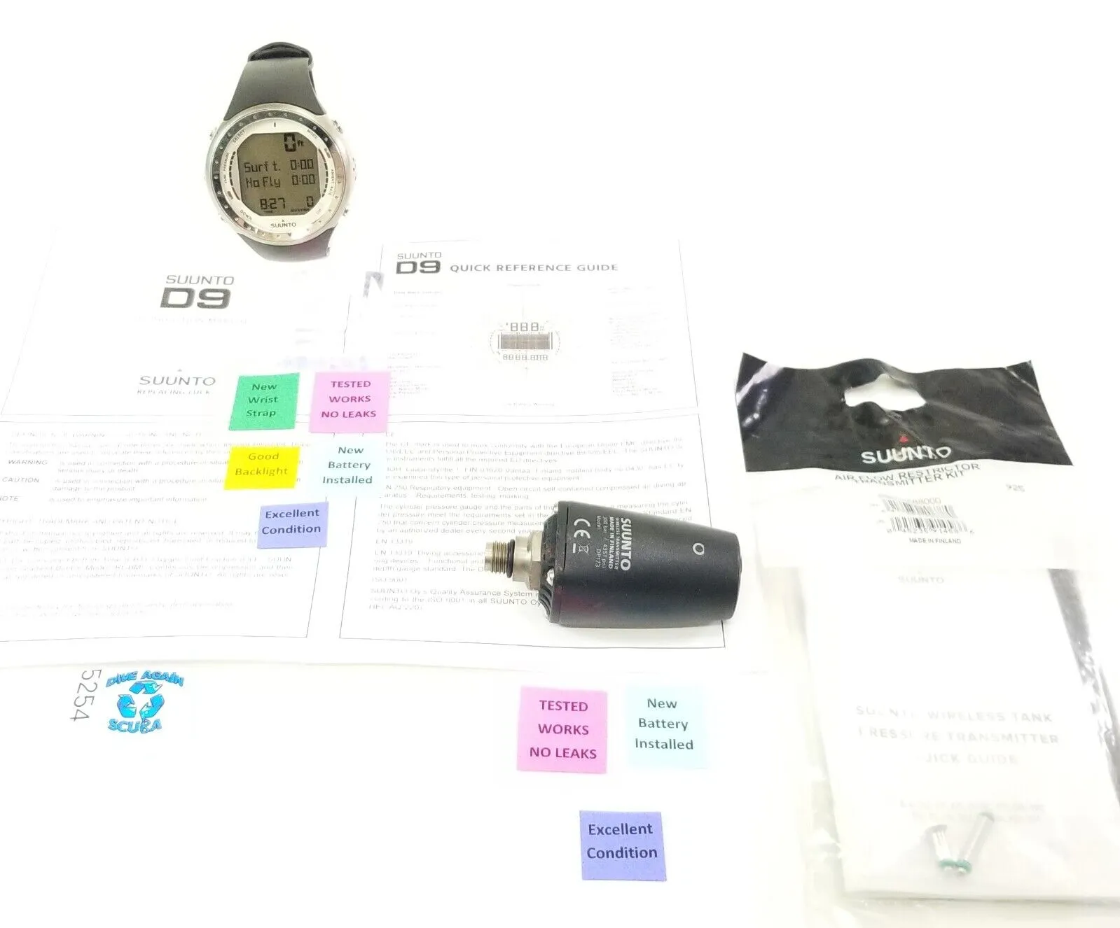 SUUNTO D9 Titanium SCUBA DIVE COMPUTER   Transmitter WRIST WATCH Wireless Nitrox