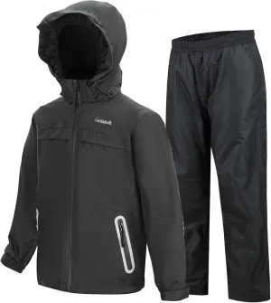 SWISSWELL Kids Rain Suit Boys Girls Rain Gear Waterproof Youth Rain Jacket and Pants for Golf Fishing