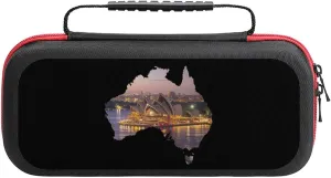 Sydney Opera House Australia Map Compatible with Switch Carrying Case Hard Travel Tote Bag Holds 20 Game Cartridges & Console