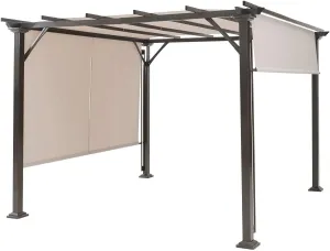 Tangkula 2 Pieces 16x4 Ft Universal Canopy, Outdoor Pergola Roof Top Cover With Heavy Duty Polyester, Waterproof Replacement for Pergola Structure (Cover Only) (Beige)