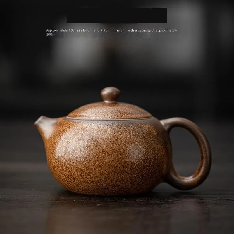 Tea Pots Ancient Kiln-Changed Glaze Teapot Ceramic Chinese Kung Fu Teapot Tea Set Household Single Pot Small Teapot Filter Hole Teapot Teapot