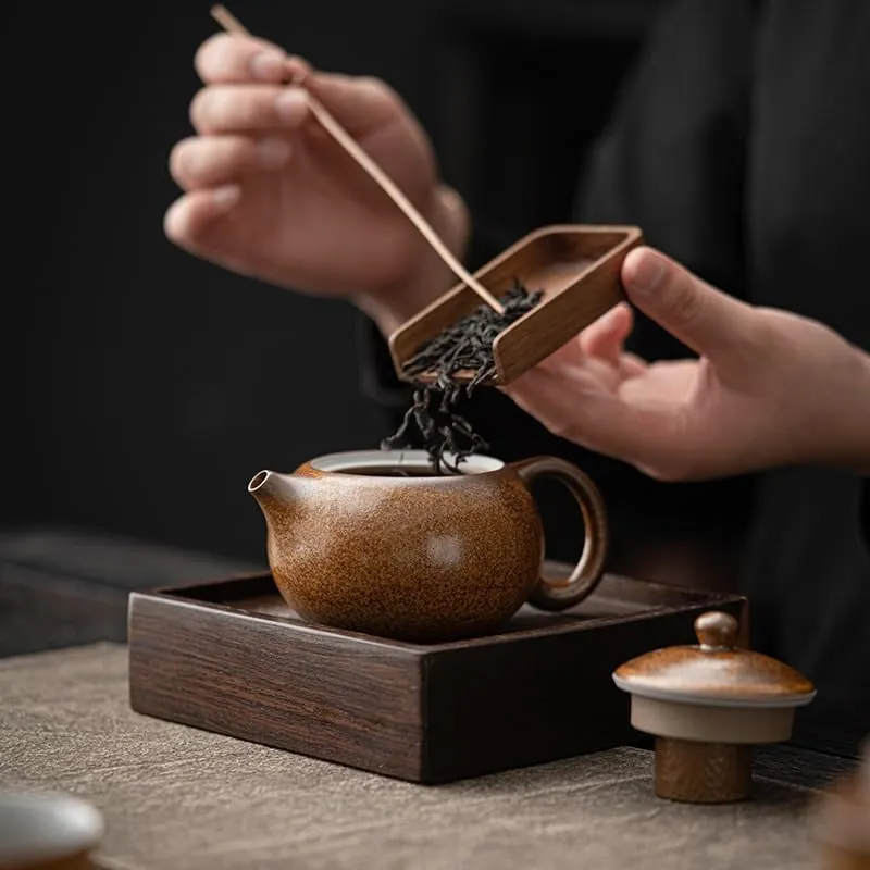 Tea Pots Ancient Kiln-Changed Glaze Teapot Ceramic Chinese Kung Fu Teapot Tea Set Household Single Pot Small Teapot Filter Hole Teapot Teapot