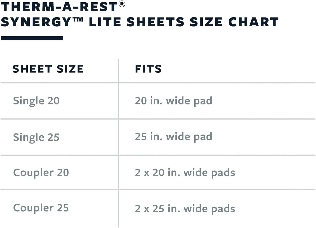 Therm-a-Rest Synergy Lite Mattress Coupler, 25, Stargazer