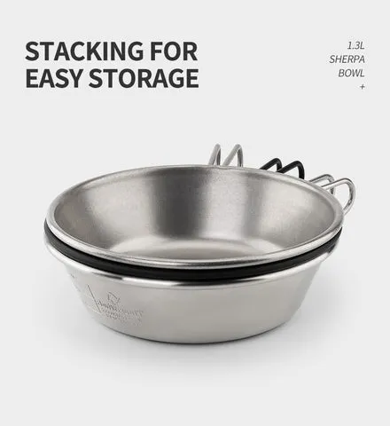 Thous Winds 1.3L Stainless Steel Sierra Bowl - Black