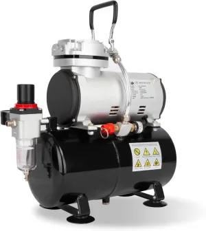 Timbertech Airbrush Compressor, High-performance Single-Piston Oil-free Mini Compressor AS186 with 3L Tank, Regulator, Moisture Trap for Hobby, Cake Decoration, Tattoo, Automotive Graphic, Make-up