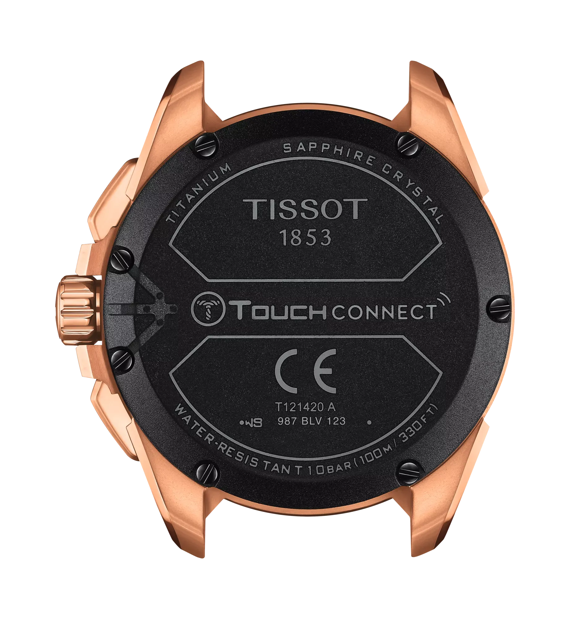 Tissot T-Touch Connect Solar Rose Gold-Tone Leather Strap Watch T121.420.46.051.00