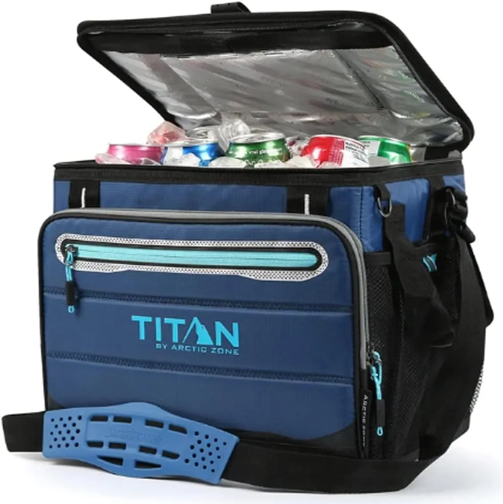 Titan 1330878 Portable Fridge Capacity 40 Cans   Ice, 5 Layers of Insulation, Up to 2 Days of Ice Preservation Blue