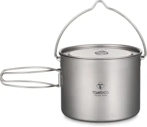 Titanium Pot 750ml/900ml/1100ml/1600ml/2000ml/2800ml Ultralight Hanging Pot with Lid and Foldable Handle Outdoor Camping Backpacking Cooking Picnic