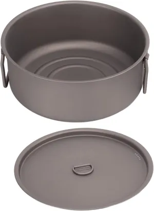 Titanium Pot for Outdoor Camping and Hiking, 3 5 People Capacity, Portable Cooking Pot with Foldable Handles, Lightweight and Sturdy