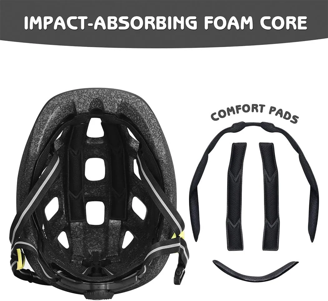 Toddler-Kids Ultralight Helmet with Knee-Elbow-Wrist-Pads - Acorn Pattern Adjustable for Boys Girls Bike Skate Scooter