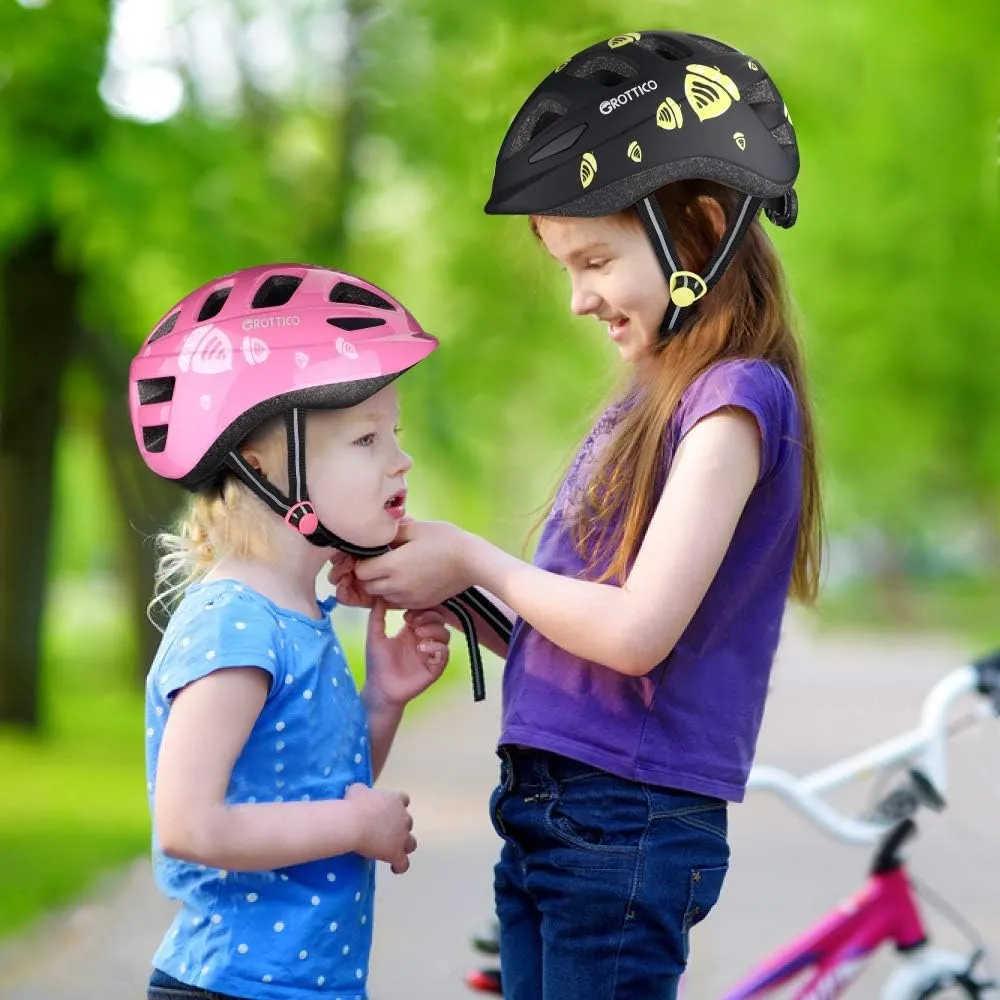 Toddler-Kids Ultralight Helmet with Knee-Elbow-Wrist-Pads - Acorn Pattern Adjustable for Boys Girls Bike Skate Scooter